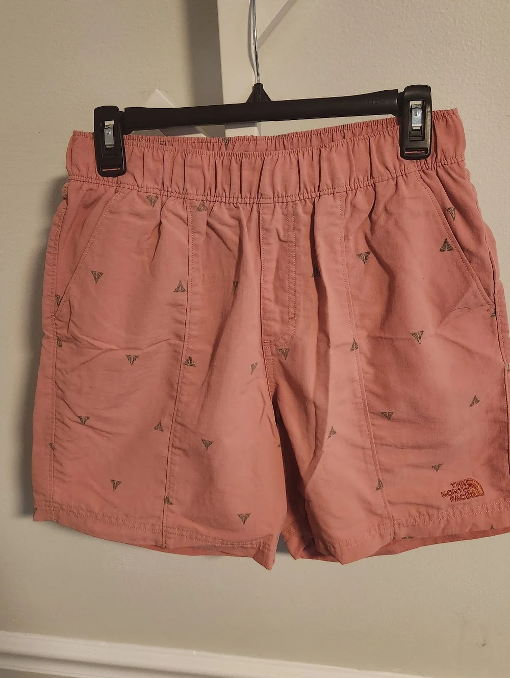 The North Face Printed Class V Pull-On Shorts Men S‎ Pink Topo Print Like New